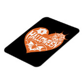 Halloween-Herz, orange Herzform, Spinnennetz Magnet (Linke Seite)