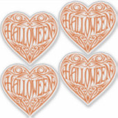 Halloween-Herz, Oranges Herz, Feiertag Aufkleber (Vorderseite)