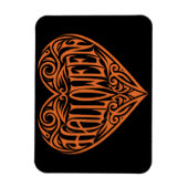 Halloween-Herz, Oranges Herz, Feiertag Magnet (Vertikal)
