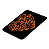 Halloween-Herz, Oranges Herz, Feiertag Magnet (Linke Seite)