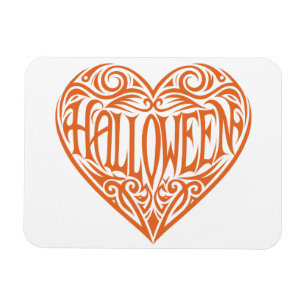 Halloween-Herz, Oranges Herz, Feiertag Magnet