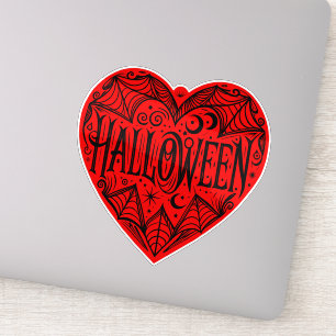 Halloween-Herz, rotes Herz, Feiertag Aufkleber
