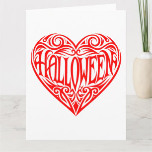 Halloween-Herz, rotes Herz, Feiertag Karte