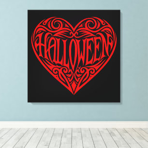 Halloween-Herz, rotes Herz, Feiertag Leinwanddruck