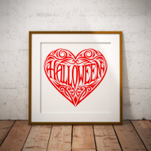 Halloween-Herz, rotes Herz, Feiertag