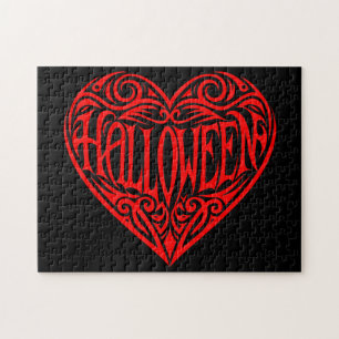Halloween-Herz, rotes Herz, Feiertag Puzzle