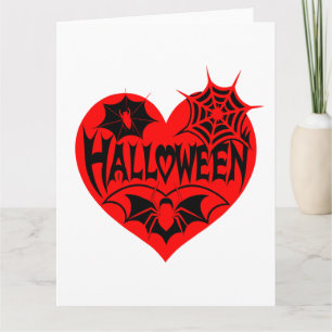 Halloween Herz, Rotes Herz Form, Spinnennetz Karte