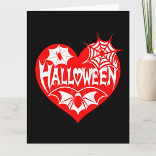 Halloween Herz, Rotes Herz Form, Spinnennetz Karte