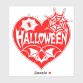 Halloween-Herz, rotes Herz, Spinnennetz Aufkleber (Blatt)