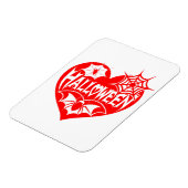 Halloween-Herz, rotes Herz, Spinnennetz Magnet (Linke Seite)