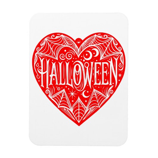 Halloween-Herz, rotes Herzform, Feiertag Magnet (Vertikal)