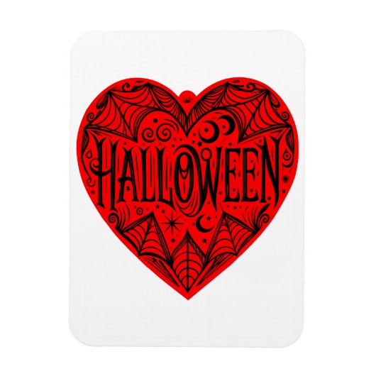 Halloween-Herz, rotes Herzform, Feiertag Magnet (Vertikal)