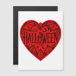 Halloween-Herz, rotes Herzform, Feiertag Magneteinladung