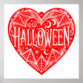 Halloween-Herz, rotes Herzform, Feiertag Poster (Vorne)