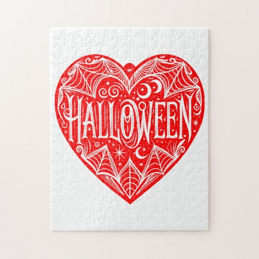 Halloween Herz, rotes Herzform, Feiertag Puzzle (Vertikal)