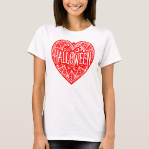 Halloween-Herz, rotes Herzform, Feiertag T-Shirt
