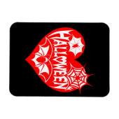 Halloween-Herz, rotes Herzform, Spinnennetz Magnet (Horizontal)
