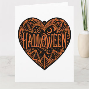 Halloween-Herz, schwarze Herzform, Feiertag Karte