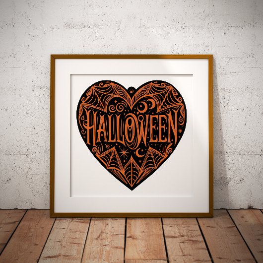 Halloween-Herz, schwarze Herzform, Feiertag Poster