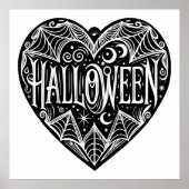 Halloween-Herz, schwarze Herzform, Feiertag Poster (Vorne)