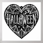 Halloween-Herz, schwarze Herzform, Feiertag Poster (Vorne)