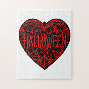 Halloween-Herz, schwarze Herzform, Feiertag Puzzle