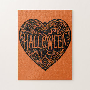 Halloween-Herz, schwarze Herzform, Feiertag Puzzle