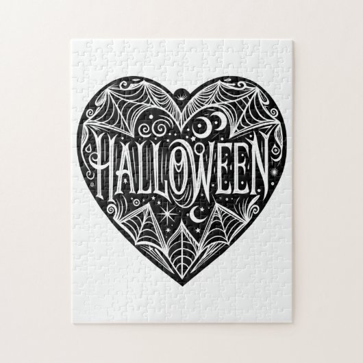 Halloween-Herz, schwarze Herzform, Feiertag Puzzle (Vertikal)