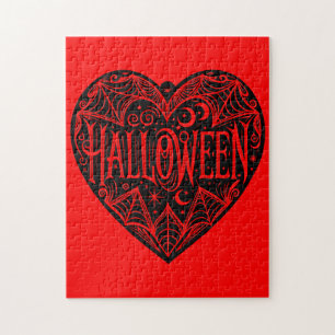 Halloween-Herz, schwarze Herzform, Feiertag Puzzle
