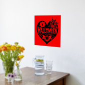 Halloween Herz, Schwarze Herzform, Spiegeleflex Foliendrucke (Ablage(Küche))