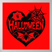 Halloween Herz, Schwarze Herzform, Spiegeleflex Foliendrucke (Vorderseite)