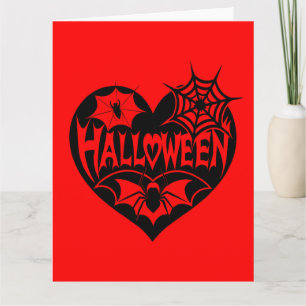 Halloween Herz, Schwarze Herzform, Spiegeleflex Karte