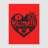 Halloween Herz, Schwarze Herzform, Spiegeleflex Magneteinladung (Vorderseite)