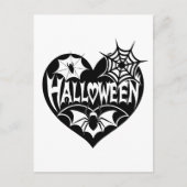 Halloween Herz, Schwarze Herzform, Spiegeleflex Postkarte (Vorderseite)