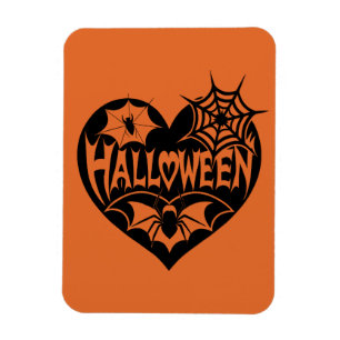 Halloween-Herz, schwarze Herzform, Spinnennetz Magnet