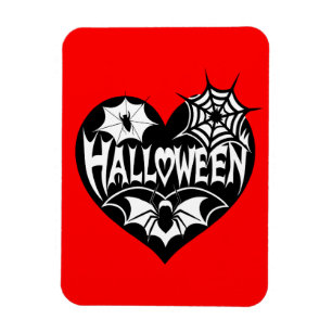 Halloween-Herz, schwarze Herzform, Spinnennetz Magnet