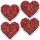 Halloween-Herz, Schwarzes Herz, Feiertag Aufkleber (Vorderseite)