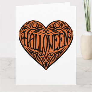 Halloween-Herz, Schwarzes Herz, Feiertag Karte