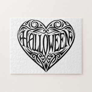 Halloween-Herz, Schwarzes Herz, Feiertag Puzzle