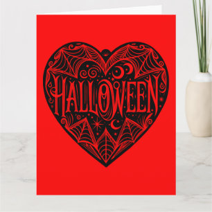 Halloween Herz, Schwarzes Herz Form, Urlaub Karte