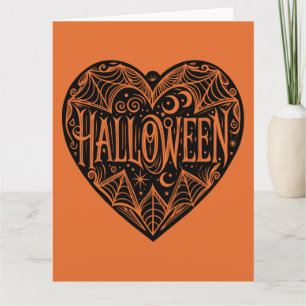 Halloween Herz, Schwarzes Herz Form, Urlaub Karte