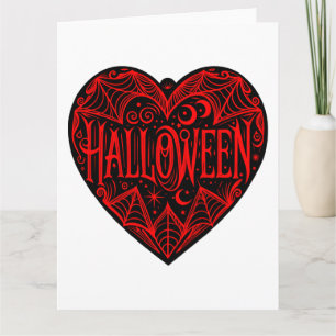 Halloween Herz, Schwarzes Herz Form, Urlaub Karte