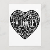 Halloween Herz, Schwarzes Herz Form, Urlaub Postkarte (Vorderseite)
