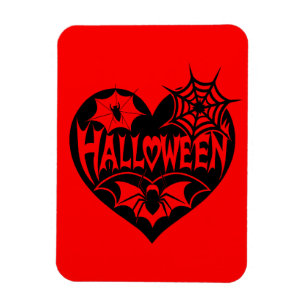 Halloween-Herz, schwarzes Herz, Spinnennetz Magnet
