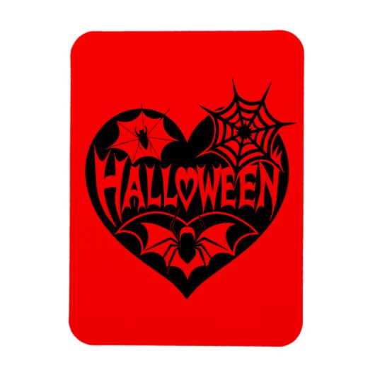 Halloween-Herz, schwarzes Herz, Spinnennetz Magnet (Vertikal)