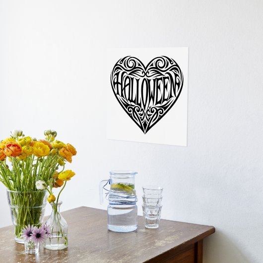 Halloween Herz, Schwarzes Herz, Urlaub Foliendrucke (Ablage(Küche))