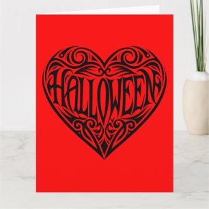 Halloween Herz, Schwarzes Herz, Urlaub Karte