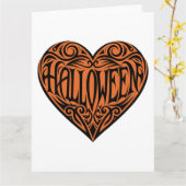 Halloween Herz, Schwarzes Herz, Urlaub Karte (Gelbe Blume)