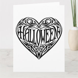 Halloween Herz, Schwarzes Herz, Urlaub Karte