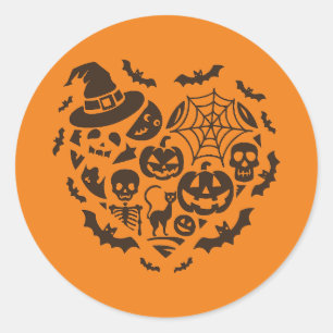 Halloween-Herz-Symbol-Collage Sticker